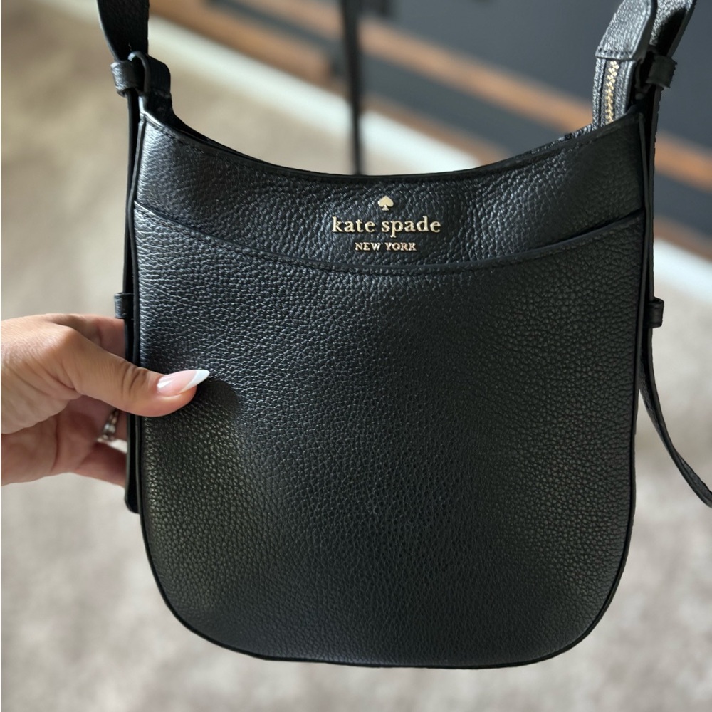 Kate Spade Black Crossbody Bag with Pebbled Leather